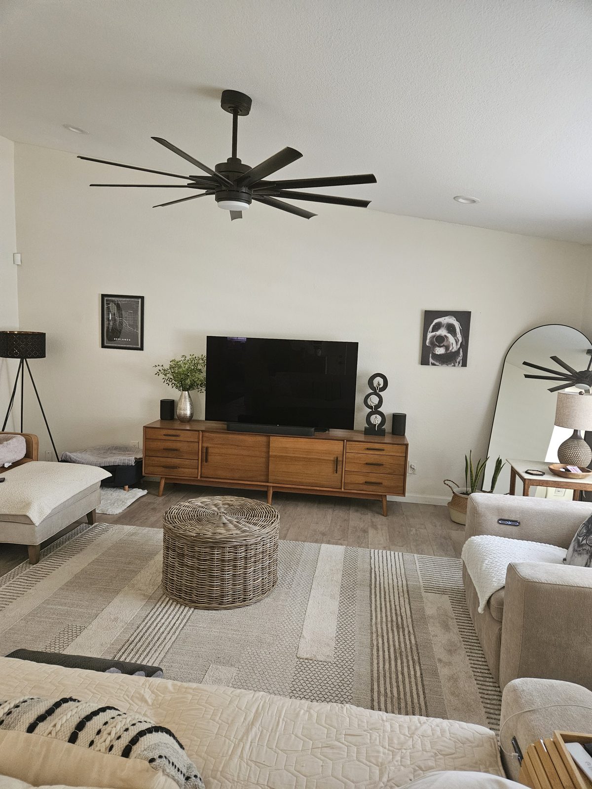 New ceiling fan installed in a living room