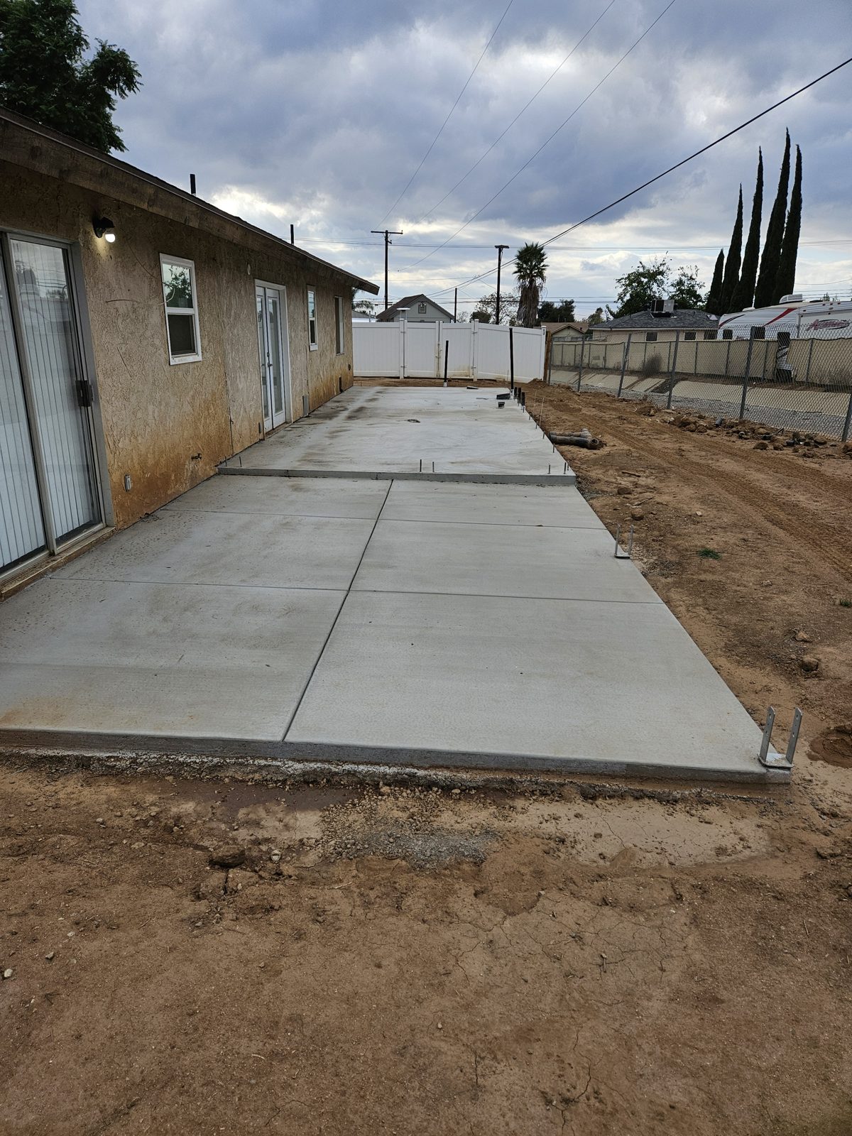 Concrete foundation poured for a home addition