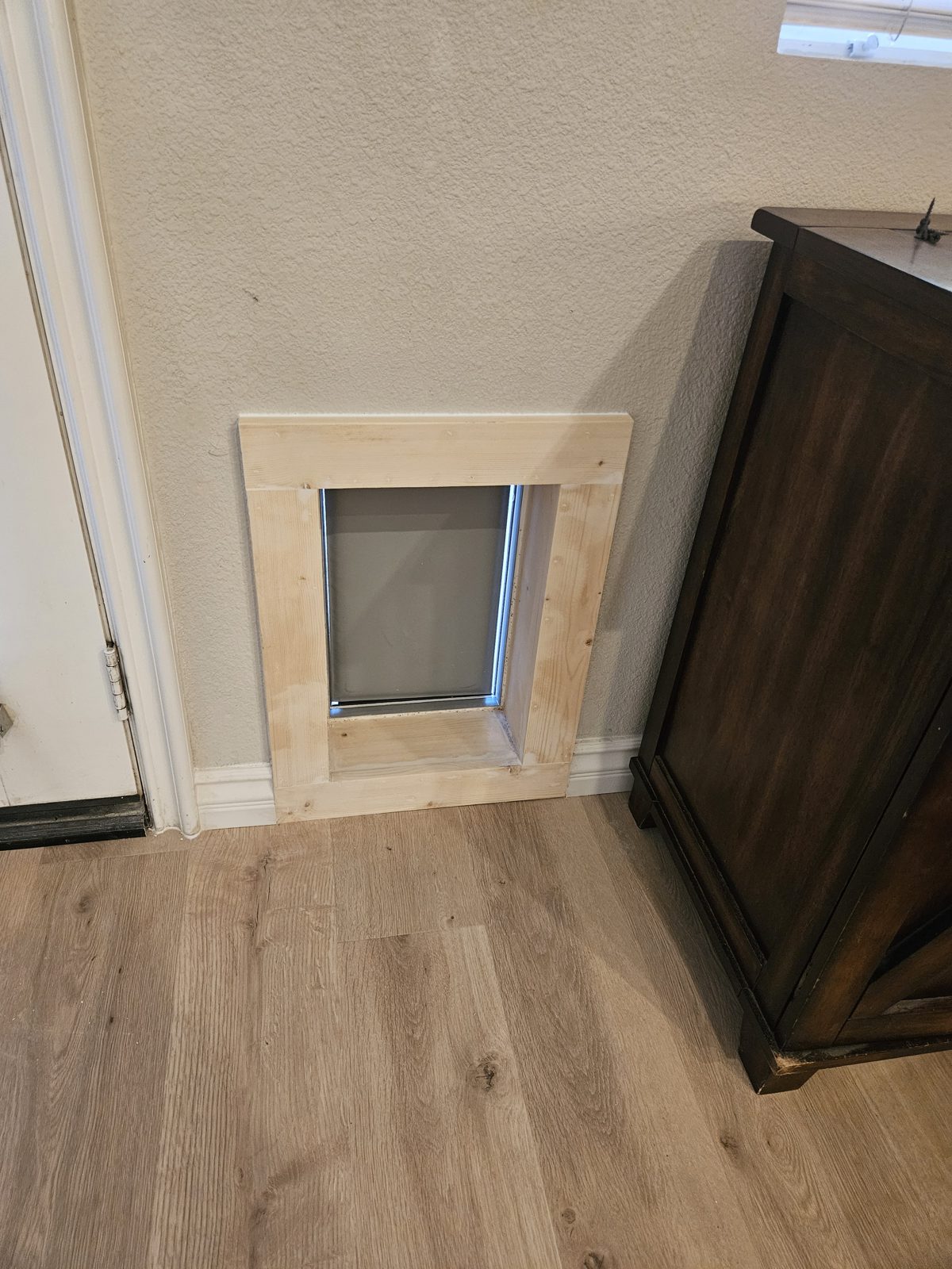 Pet door installed in an exterior door