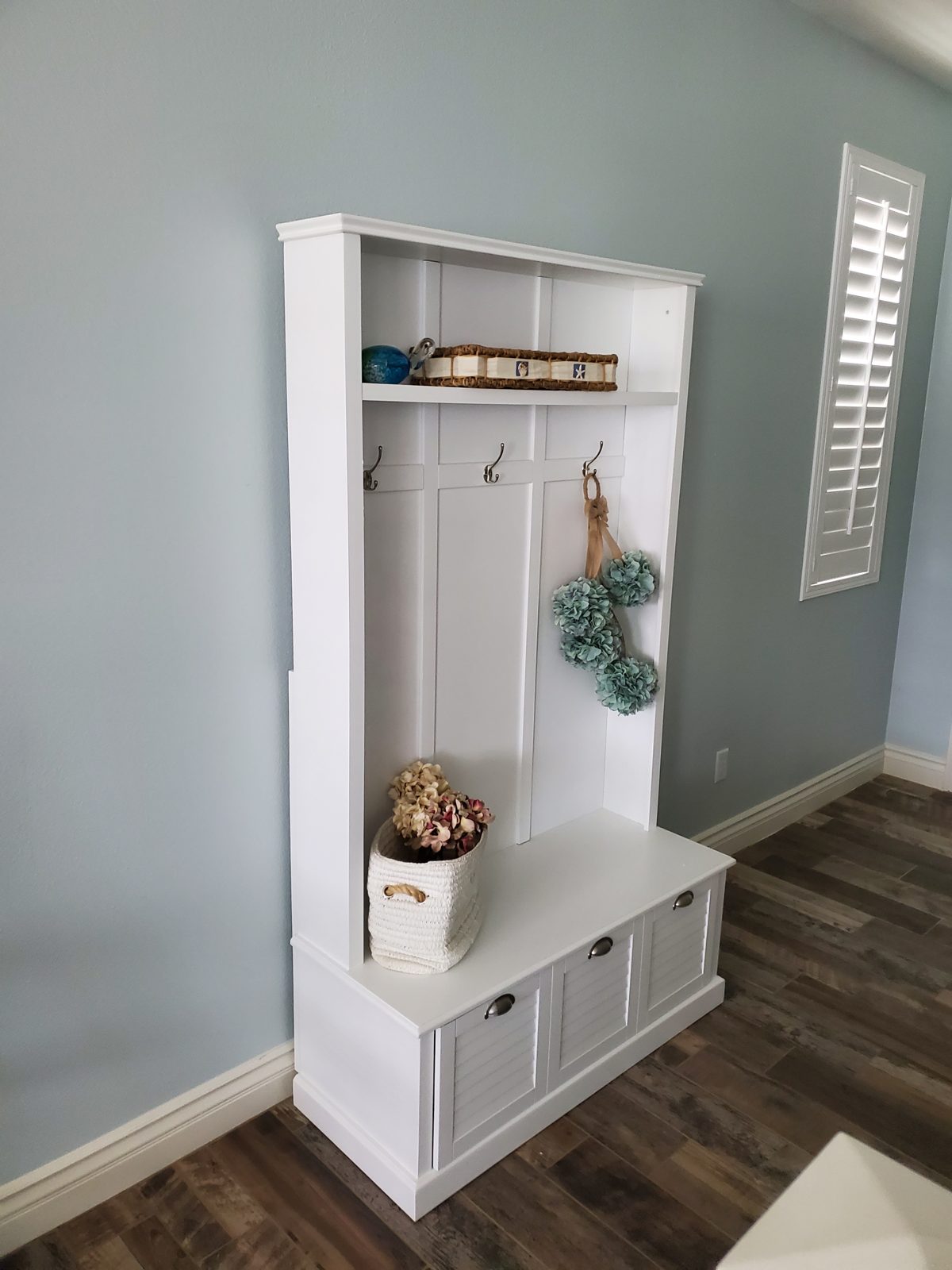 Custom cabinets being assembled and installed