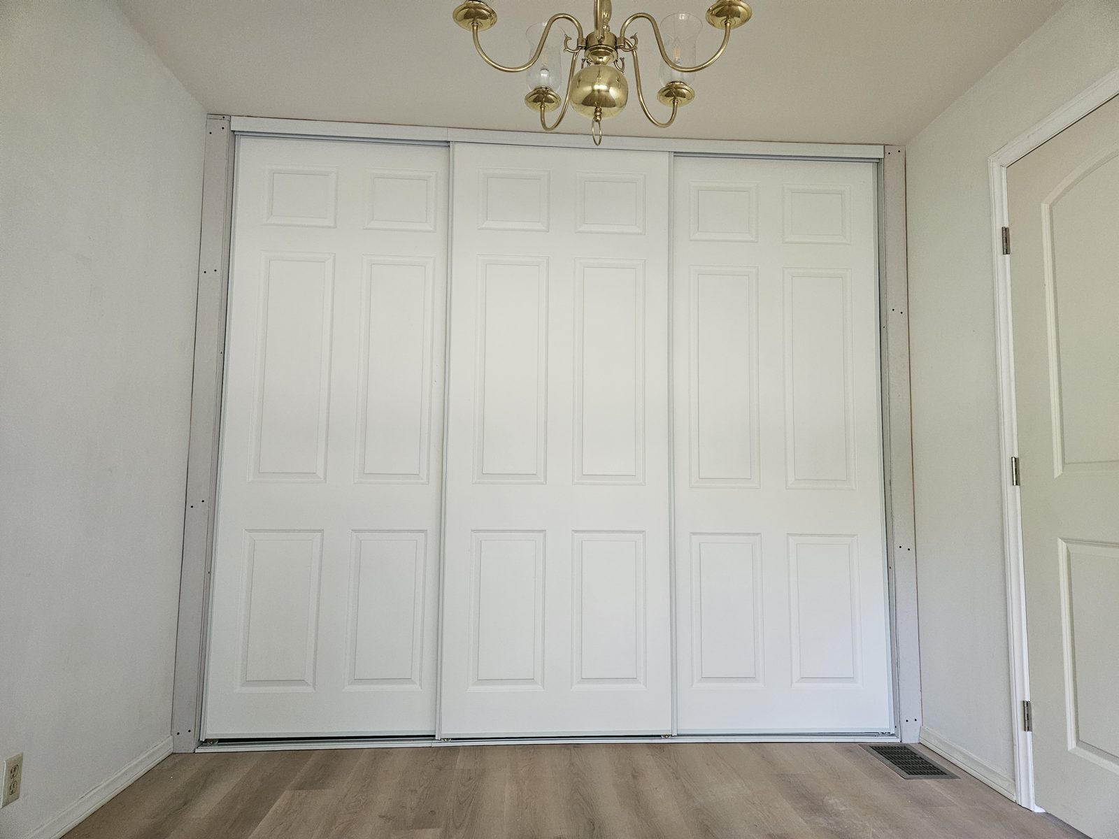New closet doors installed and trimmed