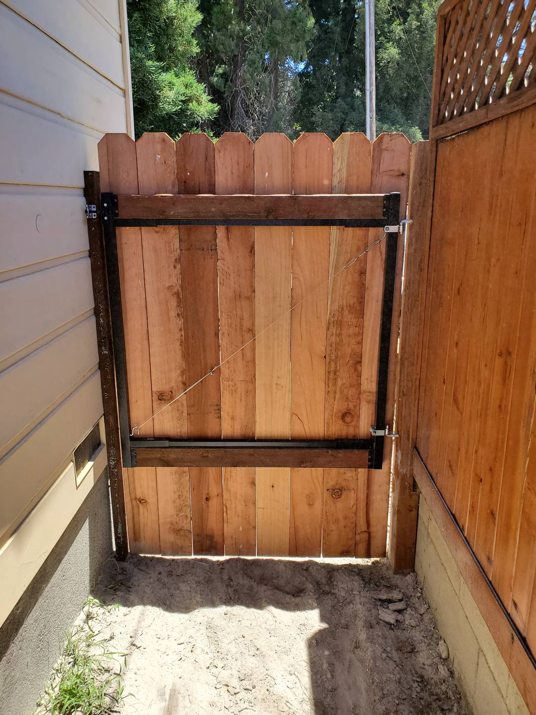 Custom built wooden gate