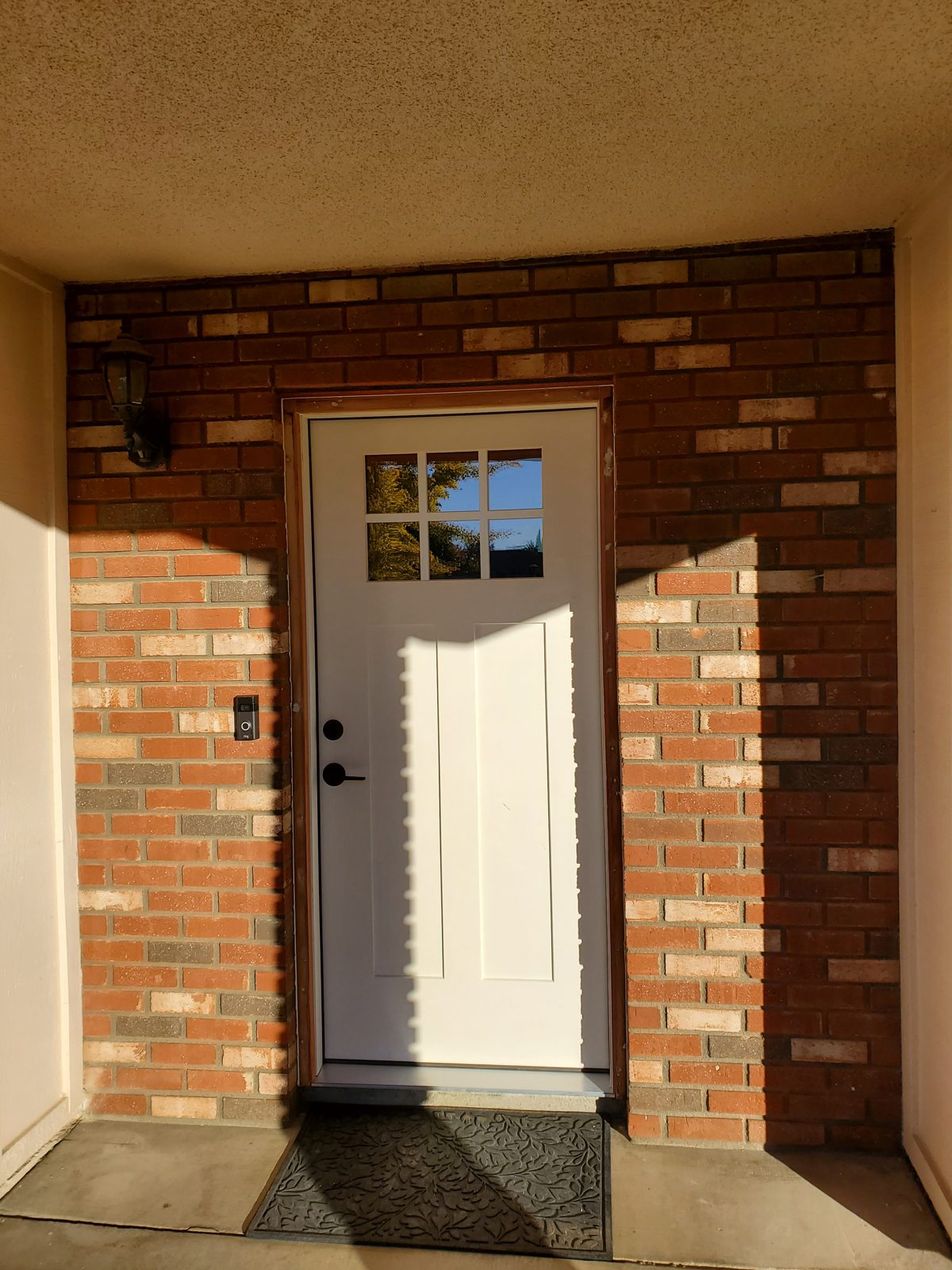 New front entry door installed on a home