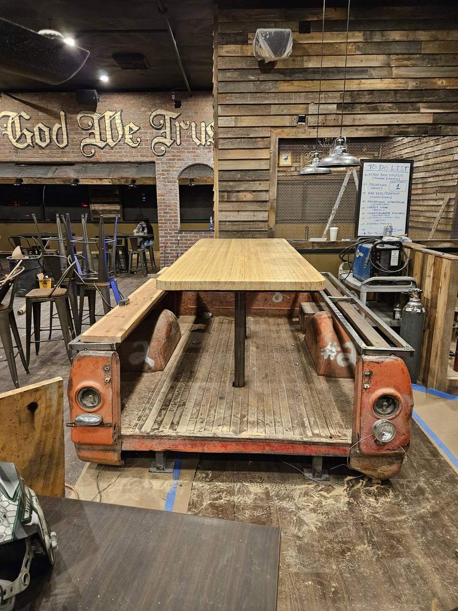 Custom built and finished wood table top