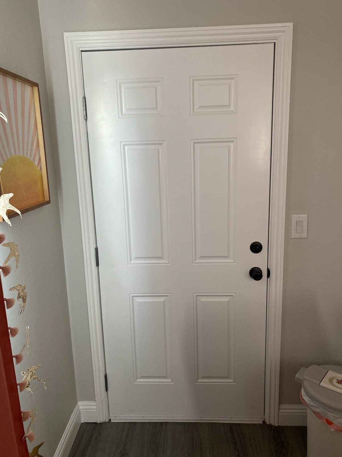 Front door installed and trimmed