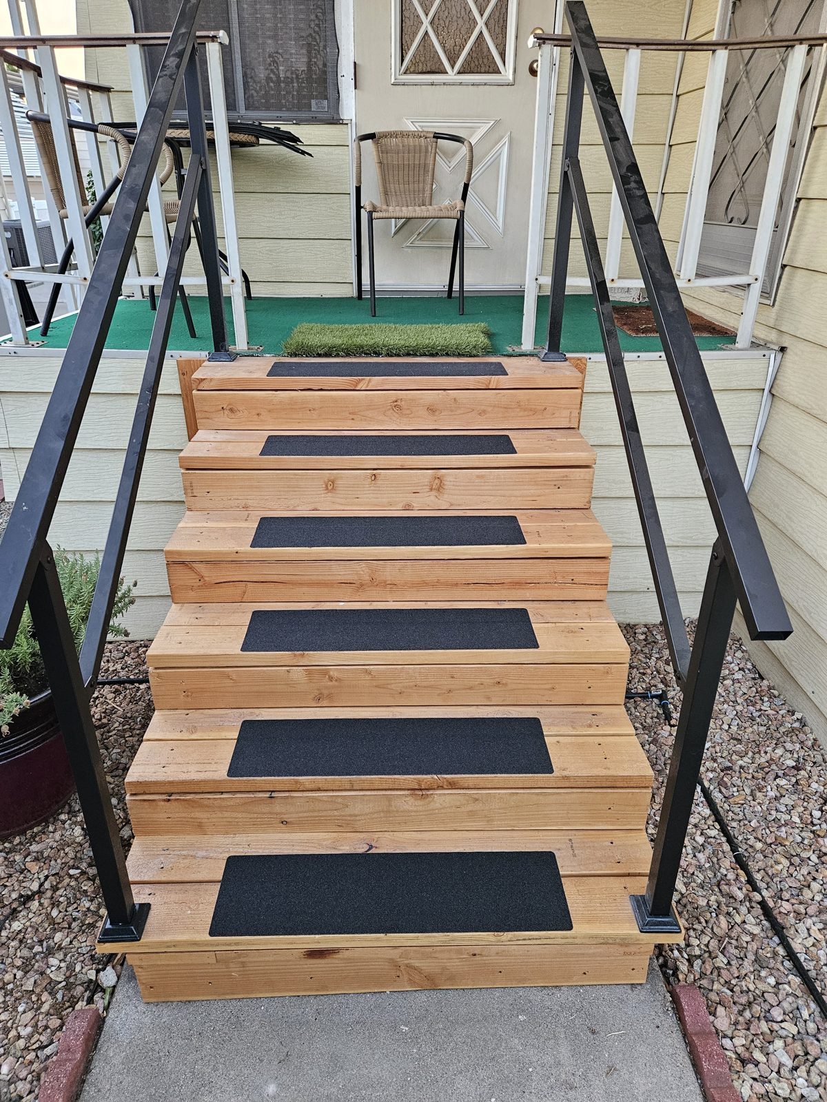 New stairs built with a matching handrail